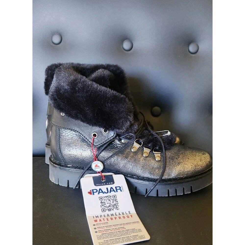 LAST CALL PAJAR Penny Waterproof Upper Faux Fur Trim Boot Women Size 37 NEW $190